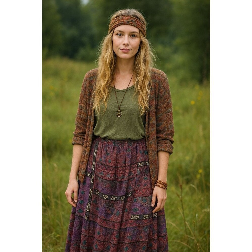 Vintage Ladies Skirt Boho Hippy Large